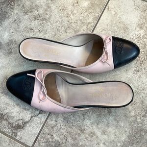 Vintage Chanel Cruise Resort Ballet Ballerina Mule Kitten Heel Slides EU42 US9